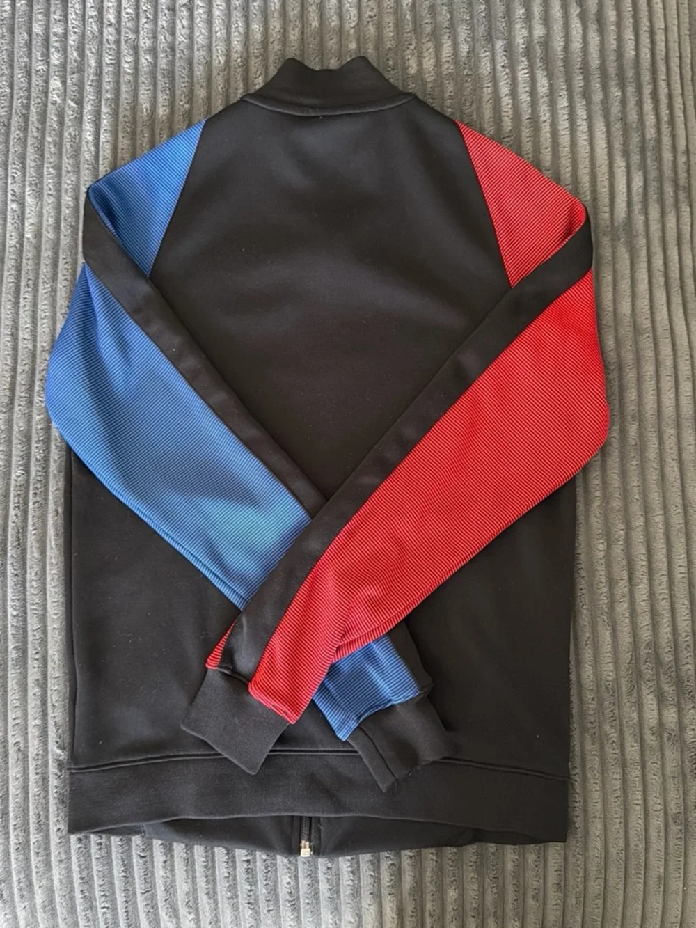 Nike Black Track Jacket with Red & Blue Sleeves